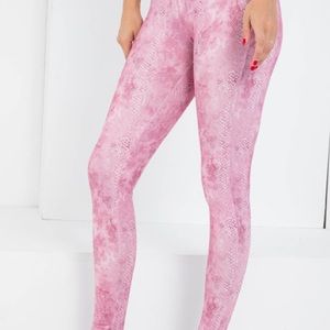 Mauve snake print ombré leggings stretch waistband high waist leggings.